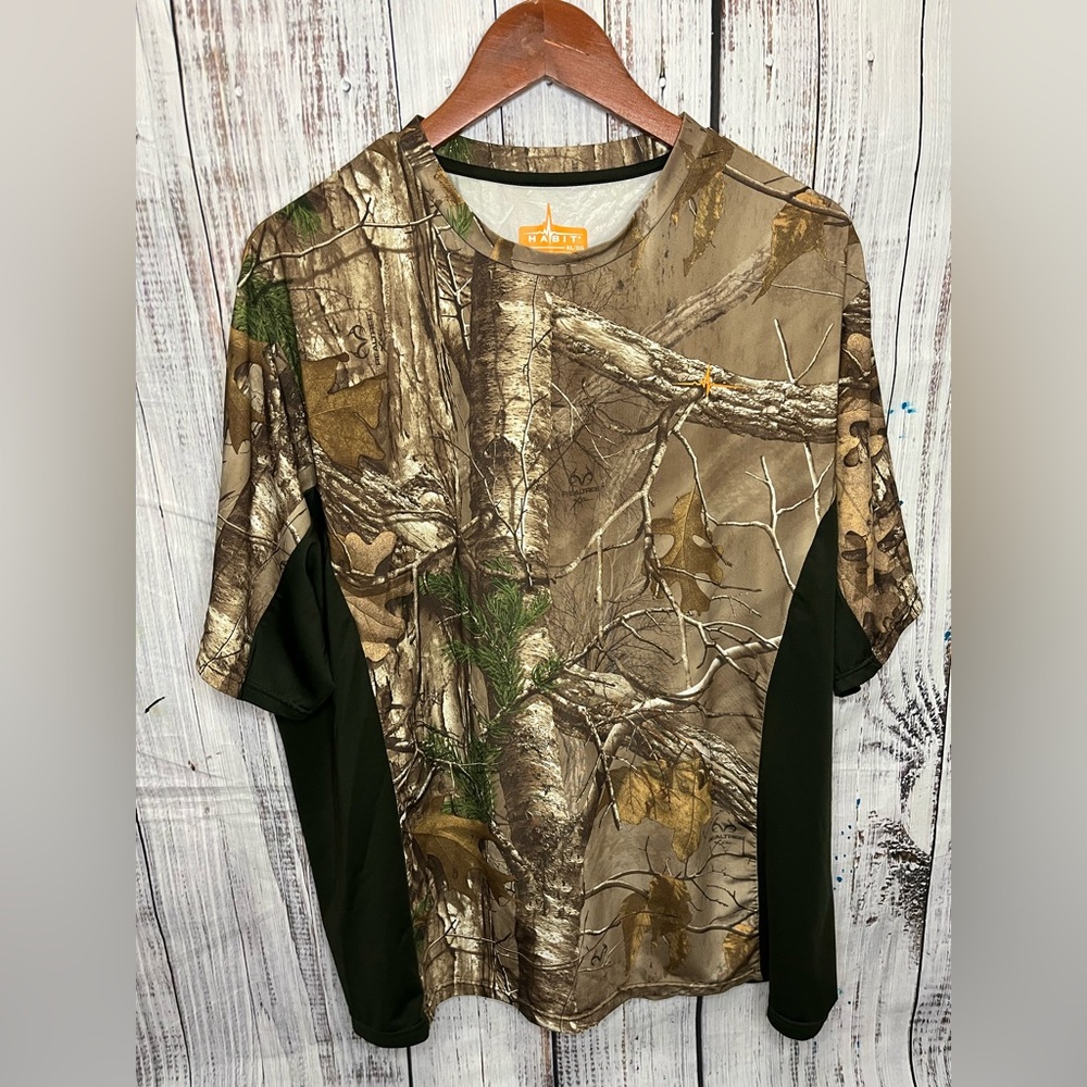 Habit T Shirt Mens XL Realtree Camo T Shirt Hunting Fishing Short Sleeve